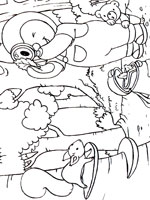 Coloriage de Tchoupi dans la forêt