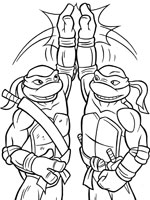 Coloriage de Entente entre les tortues ninja