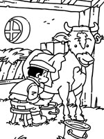 Coloriage de Traite de vache