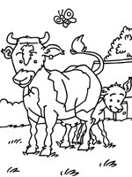 Coloriage de Vache et veau