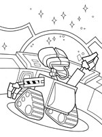 Coloriage de Wall-E dans la capsule spatiale