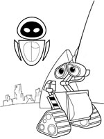 Coloriage de Wall-E et EVE