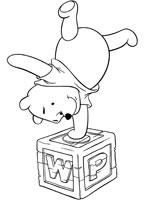 Coloriage de Winnie fait des acrobaties