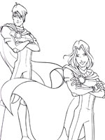 Coloriage de Brandon et Sky