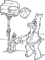 Coloriage de Alf basketteur