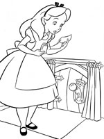 Coloriage de Alice et la Poignée de porte