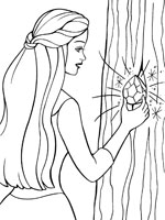 Coloriage de Odette trouve un cristal magique