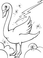 Coloriage de Odette transformée en cygne !