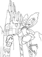 Coloriage de Elina devant le Palais de Cristal