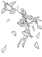 Coloriage de Le colibri Lola aide les lilifees