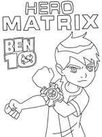 Coloriage de Ben et sa montre Omnitrix
