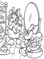 Coloriage de Daisy et Minnie font du shopping