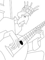 Coloriage de Le roi et sa guitare