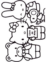 Coloriage de Hello Kitty et ses amis