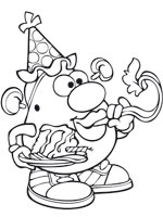Coloriage de M. Patate fait la f&ecirc;te