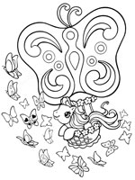 Coloriage de Petit tour en ballon papillon