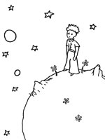 Coloriage de Le Petit Prince sur l'Astéroïde B612
