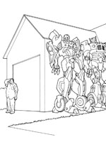 Coloriage de Les autobots se cachent de Ron Witwicky