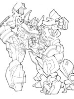 Coloriage de Bagarre Bumblebee - Barricade