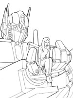 Coloriage de Optimus Prime et Mikaela