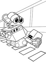 Coloriage de Wall-E et M-O